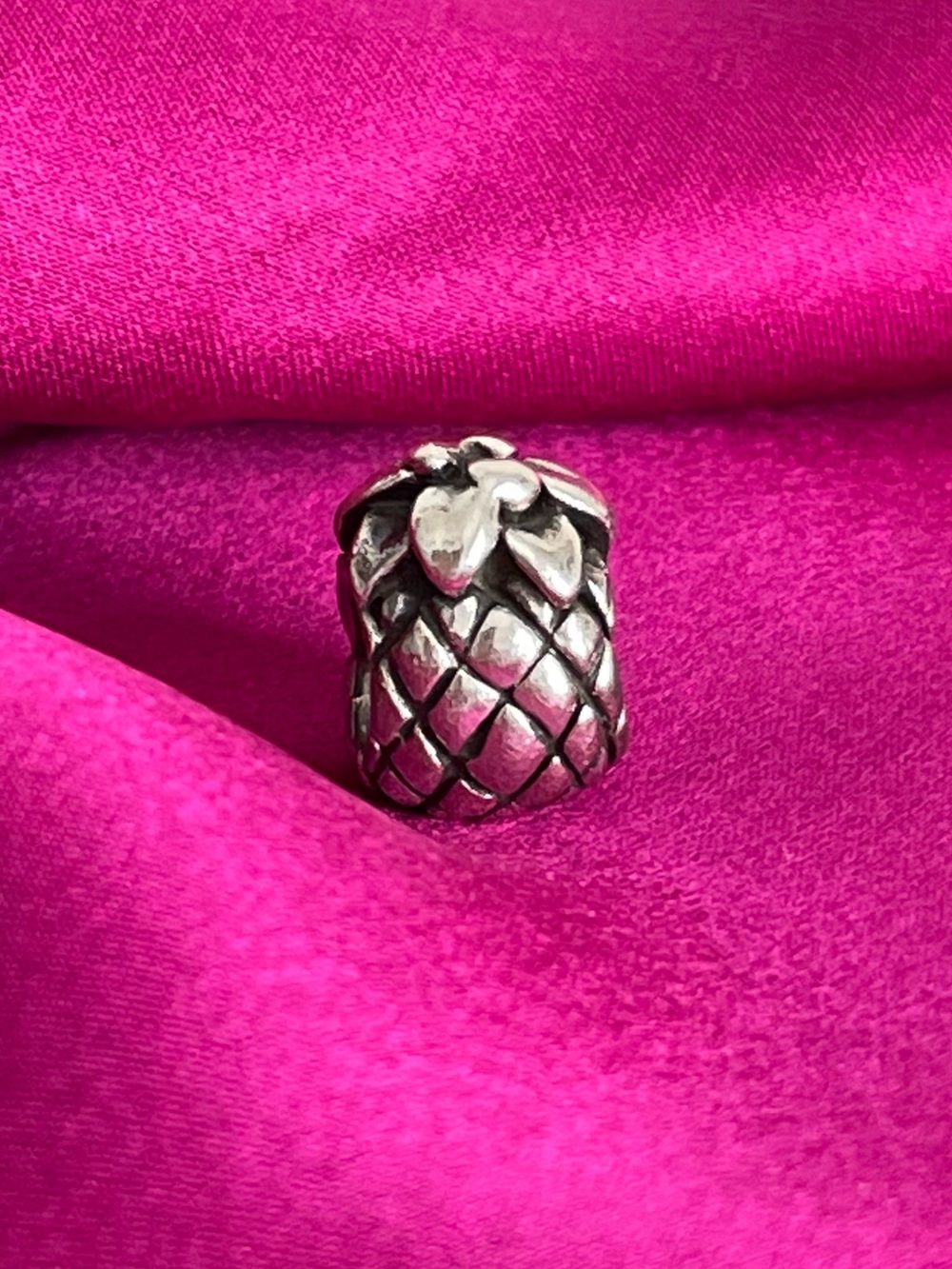 Authentic Pandora Pineapple Charm Sterling Silver - Retired Style - Picture 2 of 4